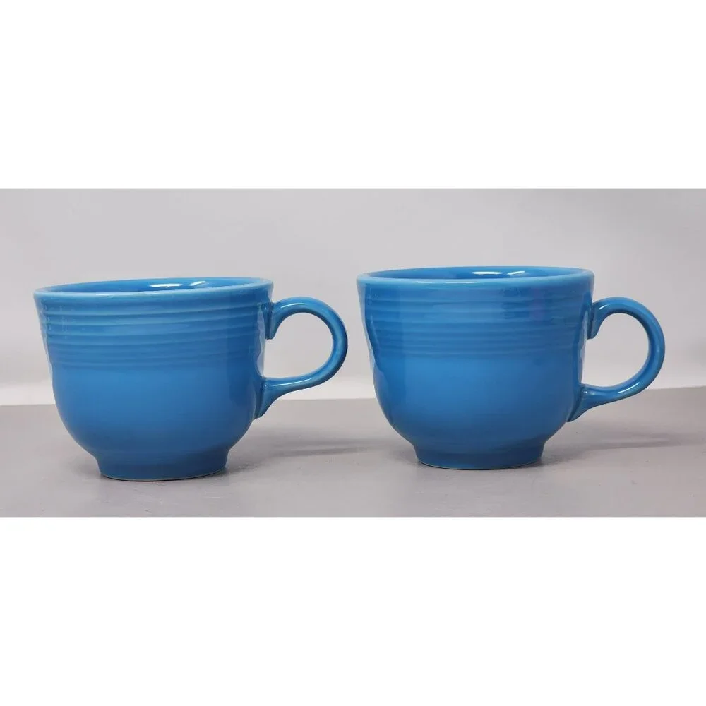 Set Of 5 Homer Laughlin Fiestaware Assorted Colored Ceramic Mugs‎ With Handle